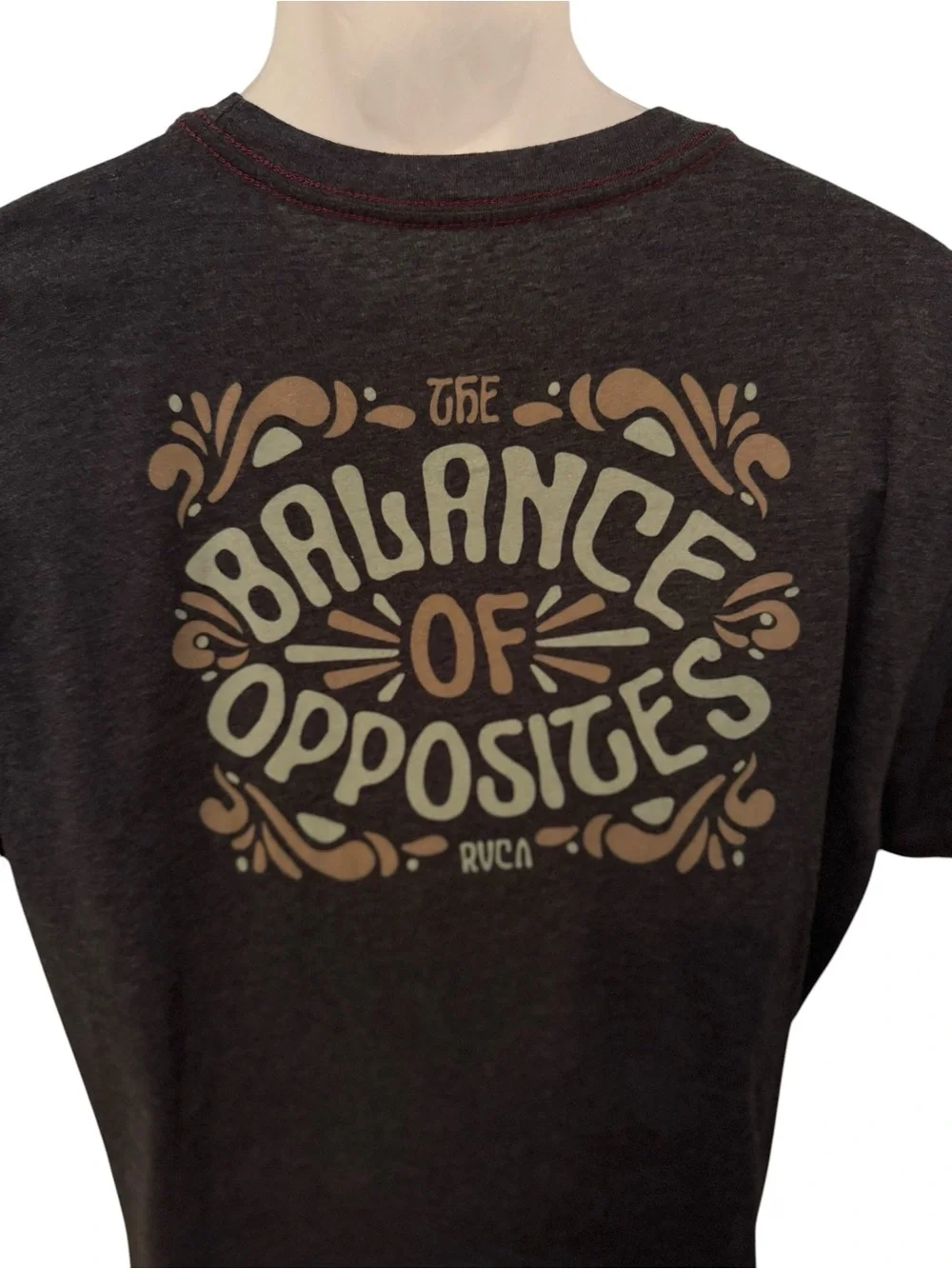 RVCA The Balance of Opposites Charcoal Grey Vintage Dye Slim Fit Men XL